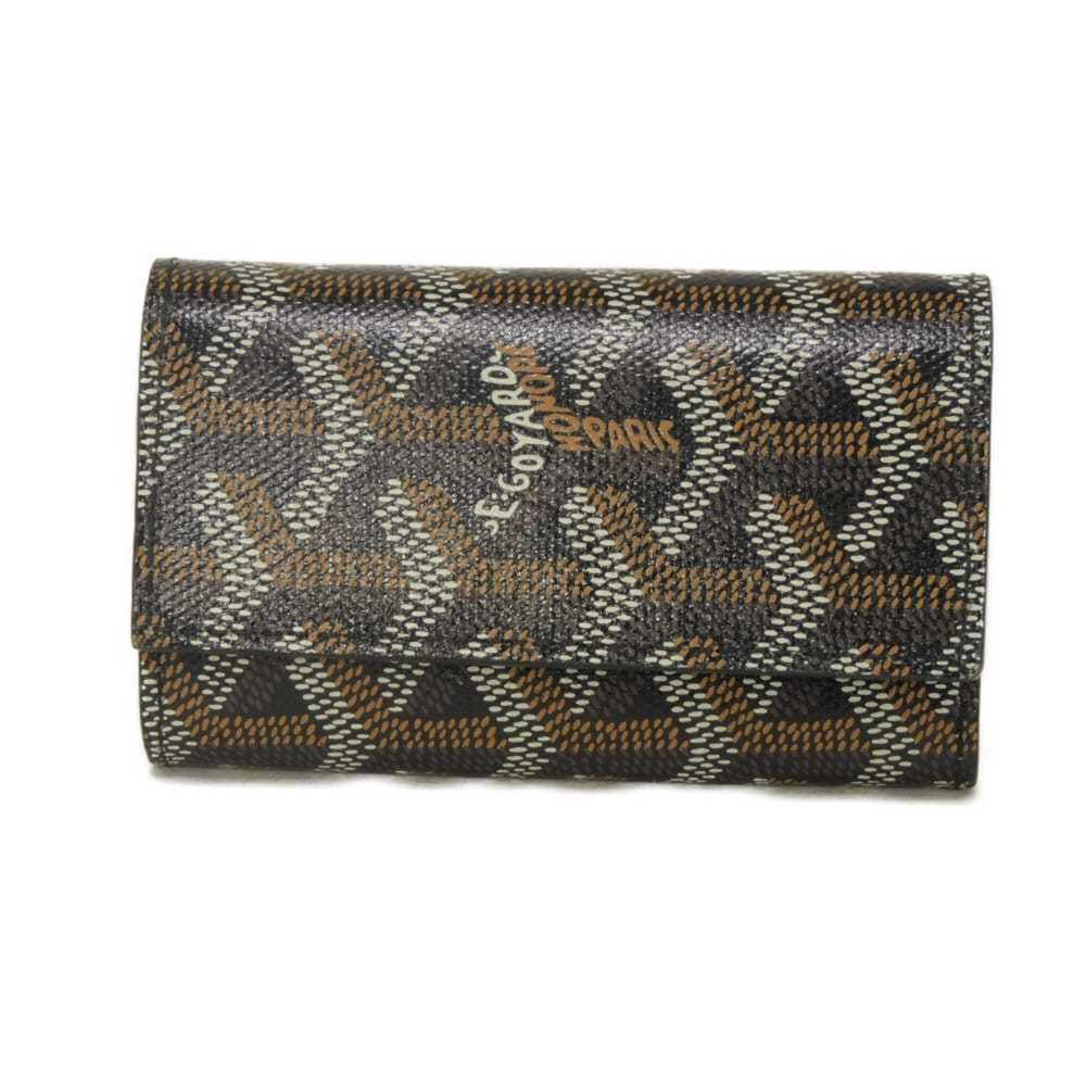 Goyard GOYARD Key Case Saint Michel Keyring Canvas Calf Brown Silver 6-ring S...